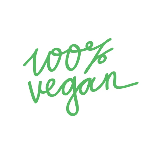"100 procent Vegan "belettering. — Stockvector