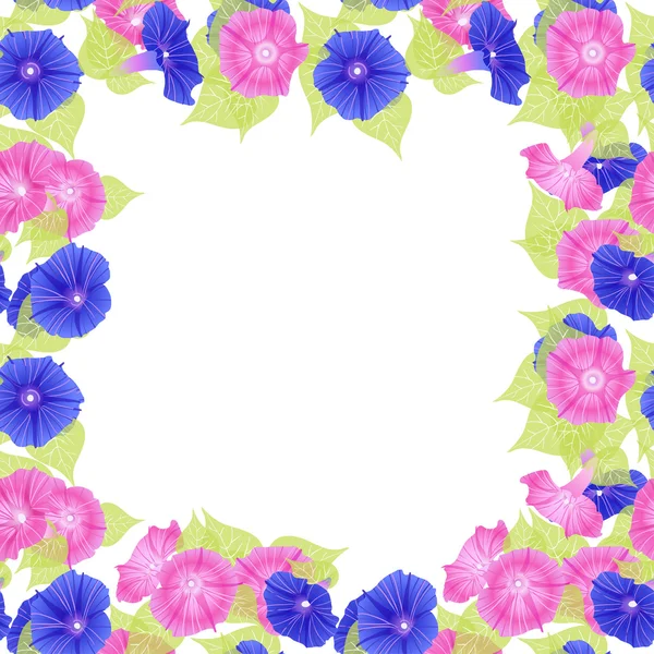 Pattern with pink and violet flowers (petunias) — Stock Vector