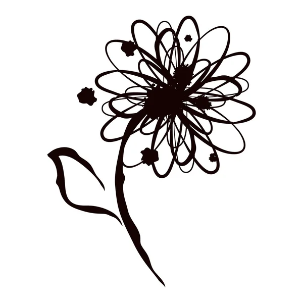 Illustration med daisy eller gerbera blomma — Stock vektor