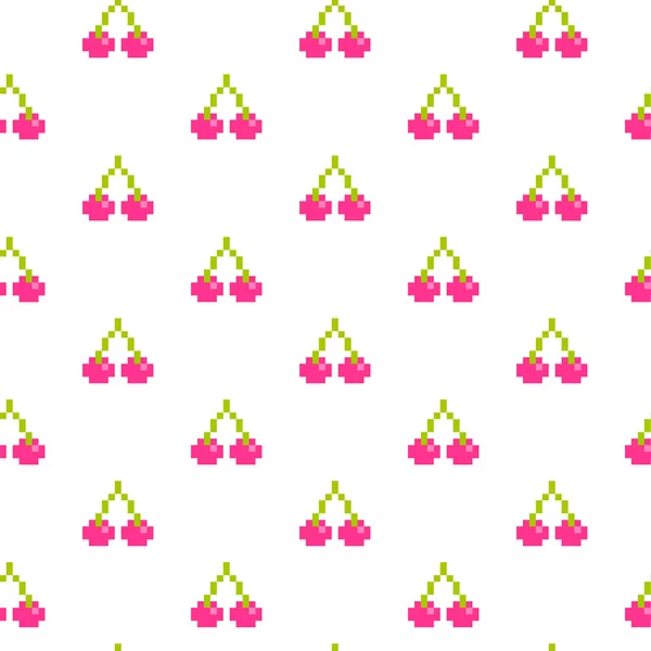Pixel pattern with berries — Stock Vector