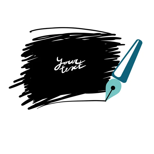 Banner disegnato a mano con penna — Vettoriale Stock