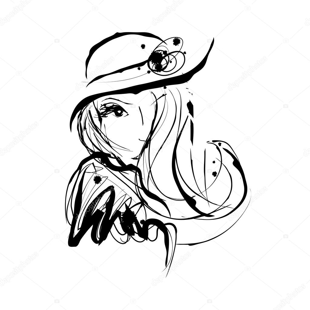 若いきれいな女性のイラスト ストックベクター C Nina Susik 50932647