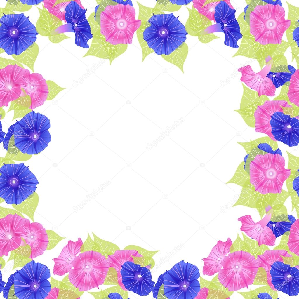 Pattern with pink and violet flowers (petunias)