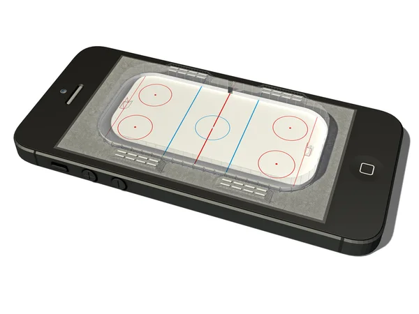 Telefon og hockey – stockfoto