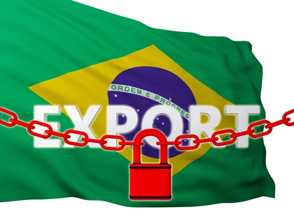 Koncepcja Zakazu Wywozu Kraju Brazylia Renderowanie — Zdjęcie stockowe