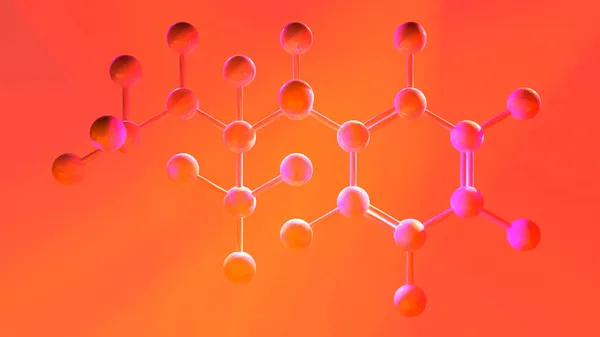 Struktura Molekuly Červené Barvě Vykreslování — Stock fotografie