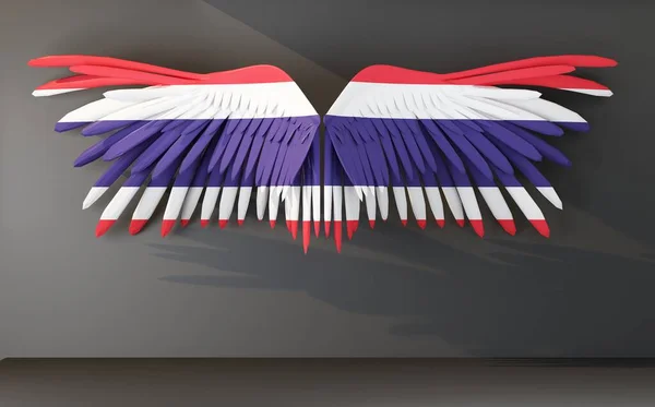 Flügel Der Farbe Der Thailändischen Flagge Darstellung — Stockfoto