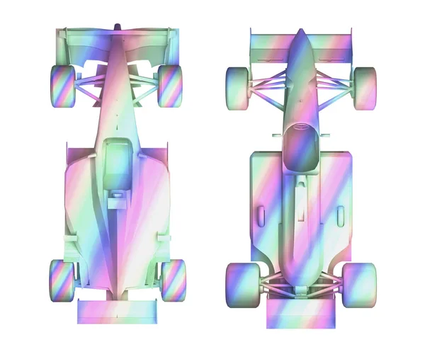 Yarış Arabası Boyalı Pastel Renkler Üst Manzara Oluşturma — Stok fotoğraf
