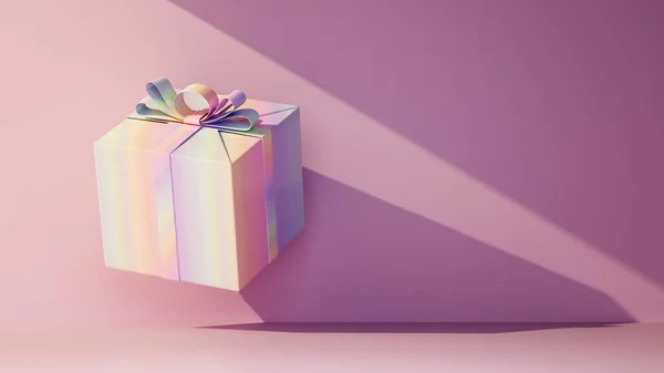 Multicolored Gift Box Air Ray Light Rendreing Fotografia De Stock