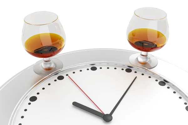 Two Glasses Cognac Dial Rendering — стоковое фото