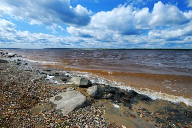 Yenisey Nehri kıyısında