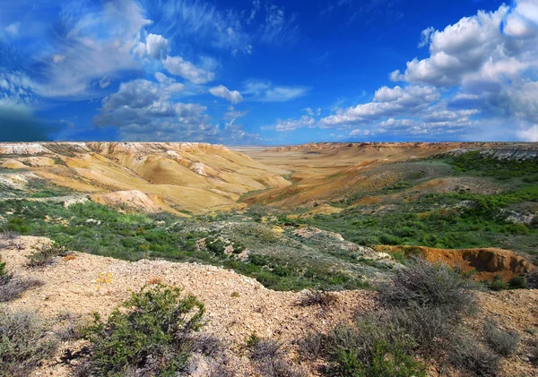 Каньйон на гори Устюрт, Казахстан — стокове фото