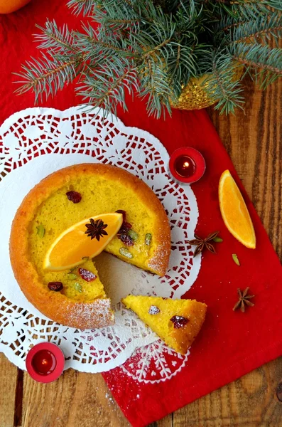 橙色的圣诞蛋糕 — 图库照片