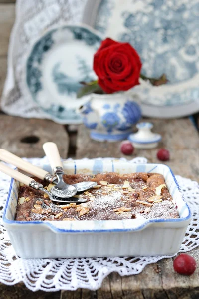 Třešeň clafoutis — Stock fotografie