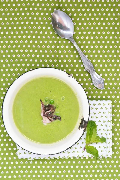 Sopa de ervilha verde — Fotografia de Stock