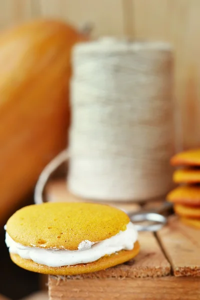 Pompoen whoopie cookie — Stockfoto