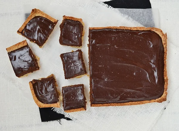 Çikolata karamel tart — Stok fotoğraf