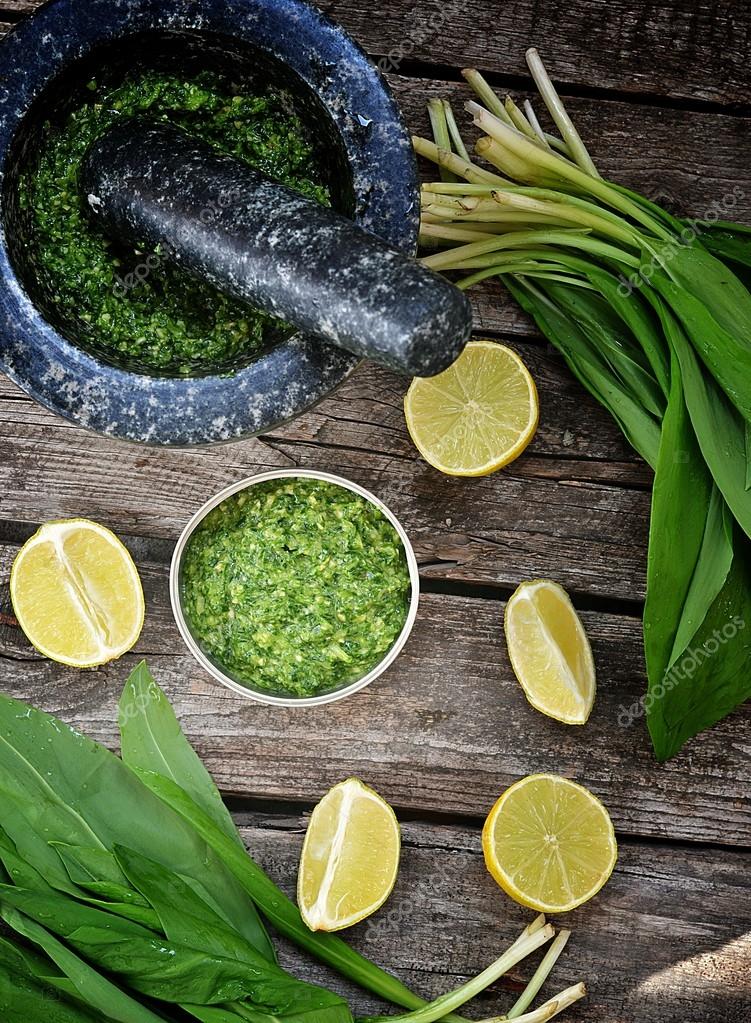 Bear's onion pesto. Stock Photo by ©zoryanchik 24510757