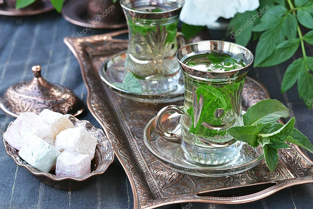 Mint tea with Turkish delight