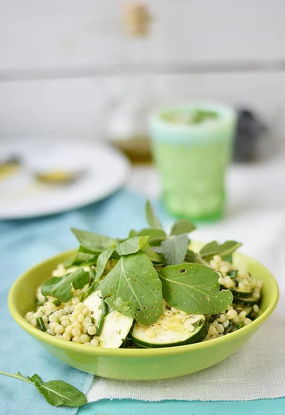 Couscous ,zucchini and herbs salad. — Stock Photo, Image