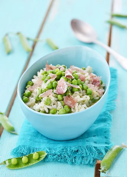 Zielony groszek risotto — Zdjęcie stockowe