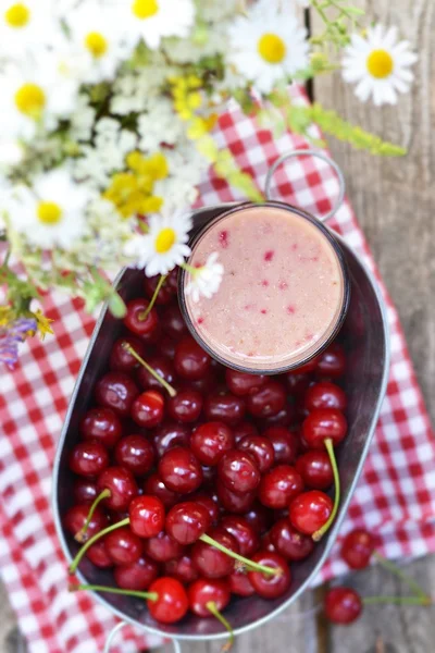 Batido de cereja — Fotografia de Stock