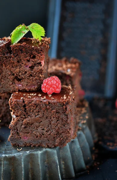 Chocolate e framboesa brawny — Fotografia de Stock