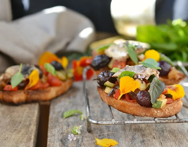 Bruschetta med ratatouille — Stockfoto