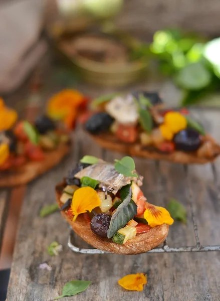 Bruschetta med ratatouille — Stockfoto