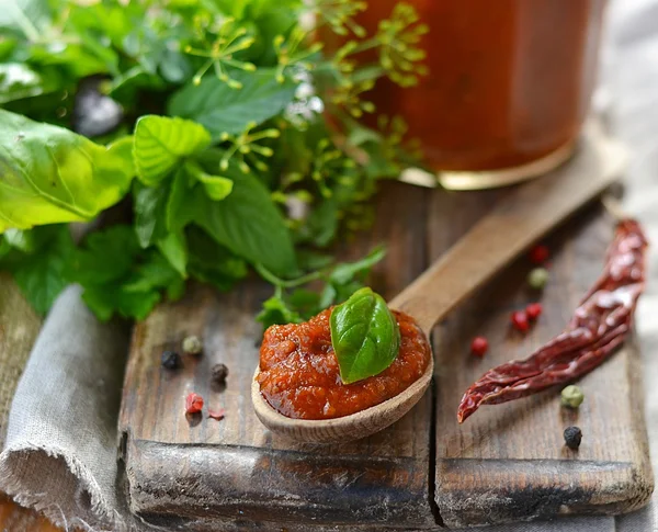 Salsa de tomate casera tradicional — Foto de Stock