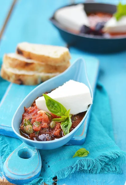 Cheese with tomato sause. — Stock Photo, Image