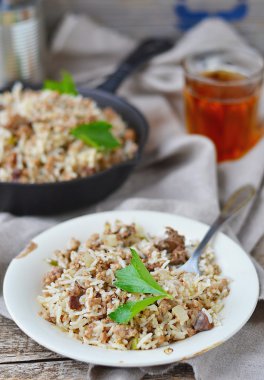 kirli pirinç kıyma ile