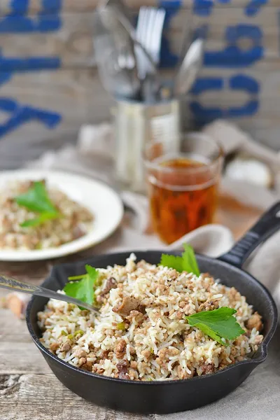 kirli pirinç kıyma ile