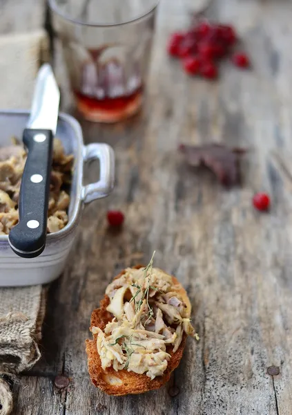 Hemlagad paté med toast bröd — Stockfoto