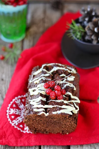 Christmas chocolate cake. — Stock Photo, Image