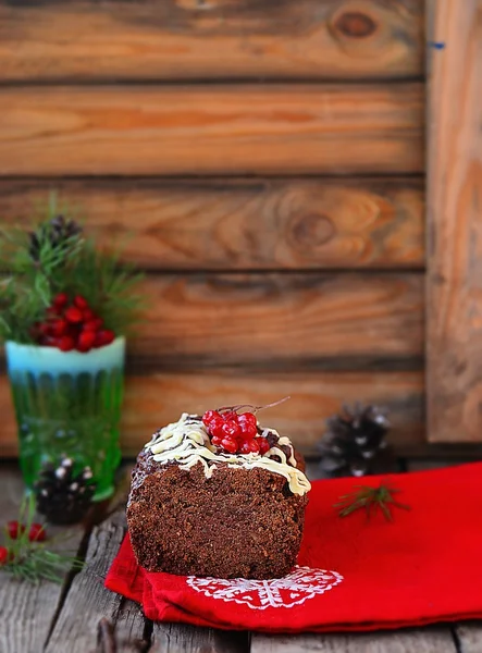 Weihnachtsschokoladenkuchen. — Stockfoto