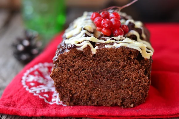 Christmas chocolate cake. — Stock Photo, Image