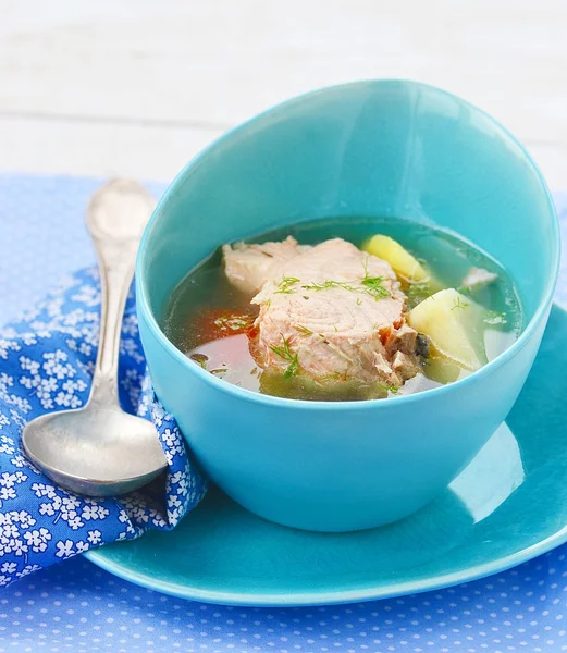 Sopa de salmão — Fotografia de Stock