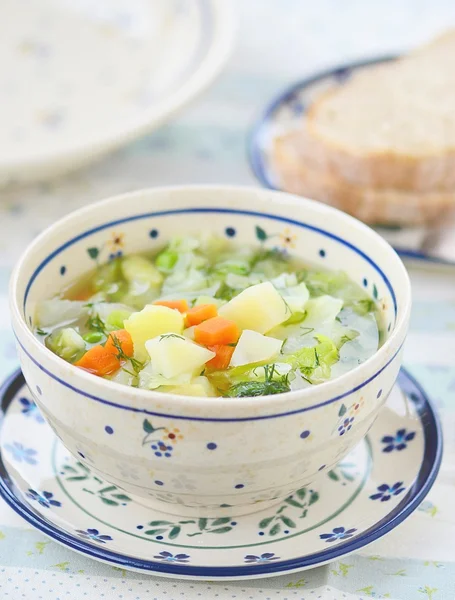 Sopa de col y verduras de verano — Foto de Stock