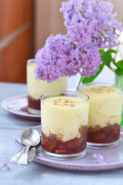 ravent tatlı Creme anglaise ile 