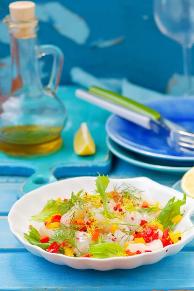 Carpaccio from a cod in Portuguese — Stock Photo, Image