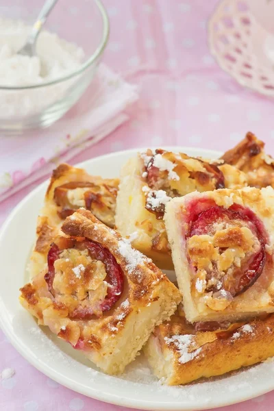 Homemade plum pie — Stock Photo, Image