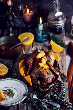 Duck a l Orange .style rustic.selective focus