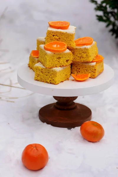 Glutenvrije Mandarijn Wintertuin Vintage Stijl Selectieve Focus — Stockfoto