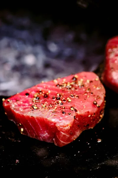 Steak Top Thon Cru Vue Focus Sélectif — Photo