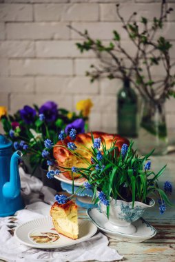 Romen paskası.. geleneksel paskalya pastaları. seçici odak