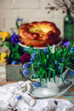 Romen paskası.. geleneksel paskalya pastaları. seçici odak