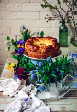 Romen paskası.. geleneksel paskalya pastaları. seçici odak
