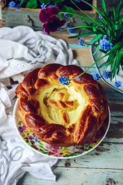 Romen paskası.. geleneksel paskalya pastaları. seçici odak