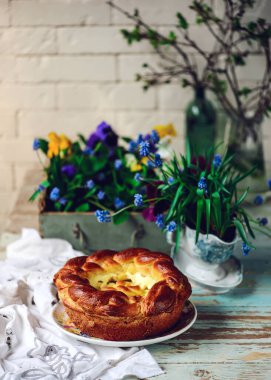 Romen paskası.. geleneksel paskalya pastaları. seçici odak